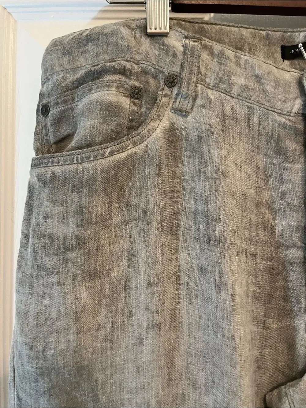 John Varvatos USA Gray Linen Classic Straight Pants Men’s 34 Coastal Luxury NWOT